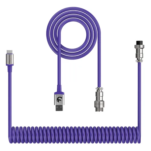 Vista 13 de ZIYOU LANG Cable de teclado C01 personalizado en espiral USB C a un cable Negro