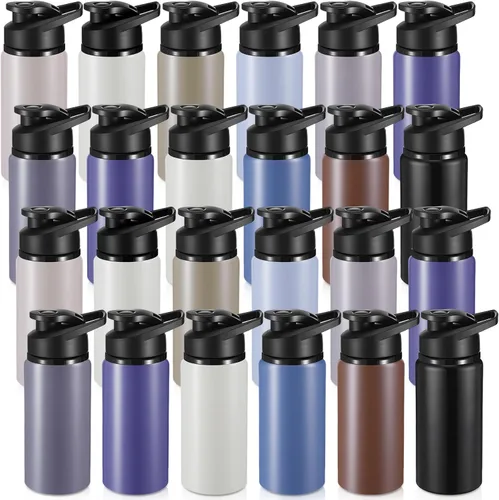 Vista 8 de Foaincore 24 botellas de agua de aluminio a granel de 17 onzas de metal para deportes, gimnasio, senderismo, botellas reutilizables, regalo