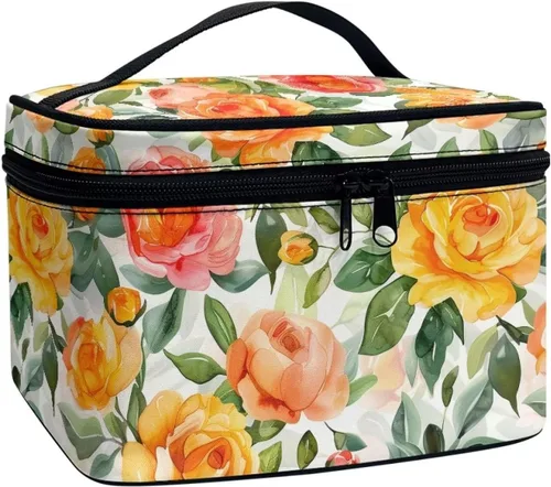 Vista 47 de doginthehole Bolsa de maquillaje, bolsa de cosméticos de viaje, bolsa de aseo portátil grande, organizador de accesorios para mujeres y niñas