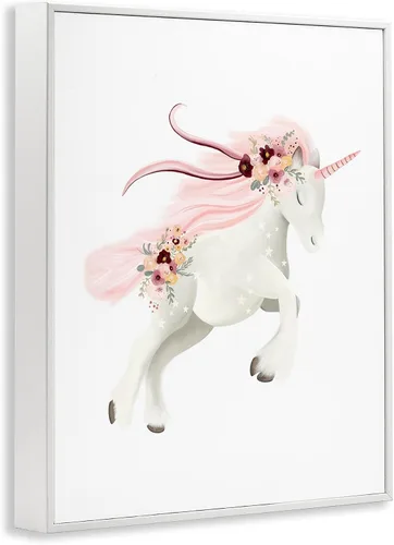 Vista 2 de Stupell Industries Arte giclée enmarcado de unicornio galope pastel por Studio Q