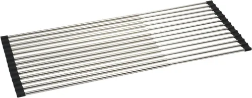 Vista 2 de Pearl Metal HC-154 Dish Drainer, Rack, Pipe Sliding, Folding, Stainless Steel, Over The Sink, Tableware, Roll, Foldable, at Aqua