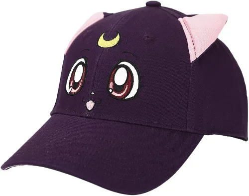 Vista 2 de Sailor Moon Luna Sombrero Snapback con cara de gato, violeta, Violeta, talla única