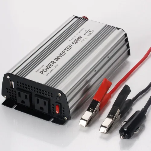 Vista 6 de Inversor de corriente de 200 W CC 12 V, salida 110 V-120 V AC inversor de coche con adaptador de coche USB