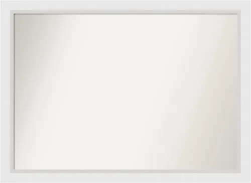 Vista 290 de Amanti Art Espejo de baño blanco para sobre el fregadero, 24 x 26 pulgadas, espejo rectangular blanco y blanco, marco de madera contemporáneo