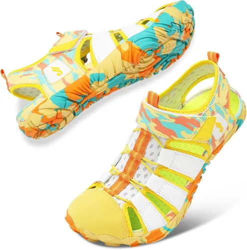 Vista 2 de JIASUQI Zapatos de agua atléticos para senderismo, descalzos, para natación, deportes, caminar, para mujeres y hombres