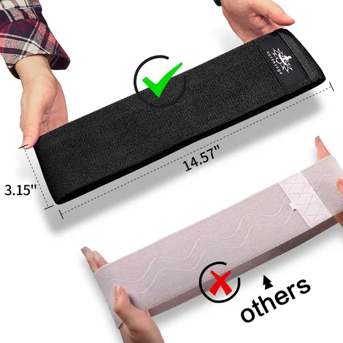 Vista 3 de Hatha Yoga Large Resistance Band,14.5" x3.15",Fabric Exercise Loop Bands with Instruction Guide and Carry Bag, Set of 3.