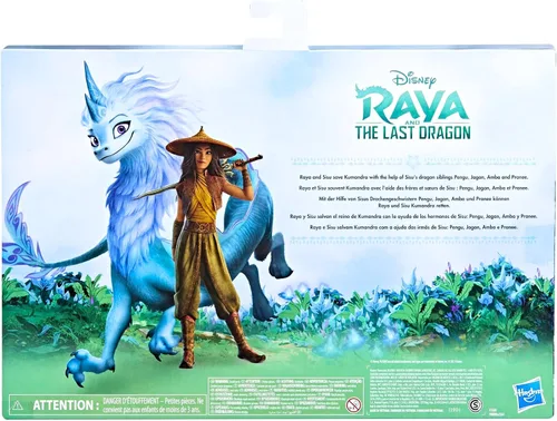Vista 3 de Disney Princess Paquete familiar Raya and The Last Dragon Sisu, incluye 5 juguetes de dragón y muñeca Raya, juguetes para niños de 3 años en adelante