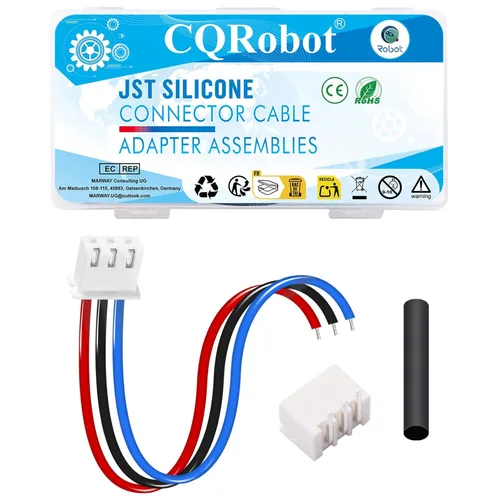 Vista 64 de CQRobot JST EL 4.5 mm de paso 2 pines conector electrónico IC macho, enchufes hembra carcasa y kit de terminales de crimpado en T macho/hembra. 50