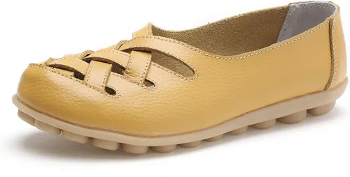 Vista 12 de VenusCelia Mocasines planos para caminar con nidos trenzados para mujer Beige