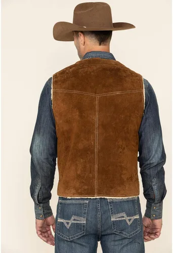 Vista 7 de Scully Abrigo de caza de cuero marrón para hombre 4X
