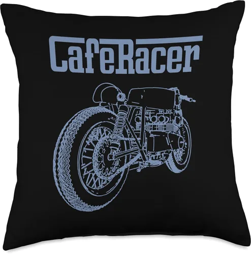 Vista 4 de Cafe Racer Biker Men Women Adult Teens Boys Girls Kids Youth Throw Pillow
