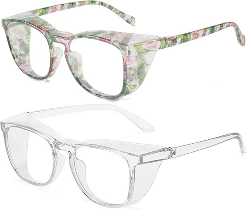 Vista 19 de Gafas protectoras de seguridad, lentes claros a prueba de empañamiento/rayones, para hombre, marco transparente