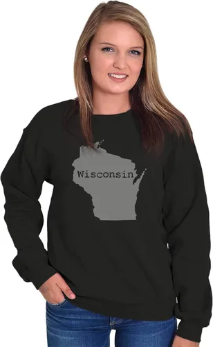 Vista 3 de Camiseta clásica Teaze Wisconsin State Map Shape WI Pride para hombre