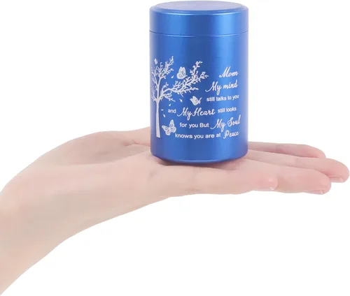 Vista 10 de Urna pequeña de 3 pulgadas para cenizas humanas, mini caja de recuerdos de cremación para compartir cenizas, mini urna para papá
