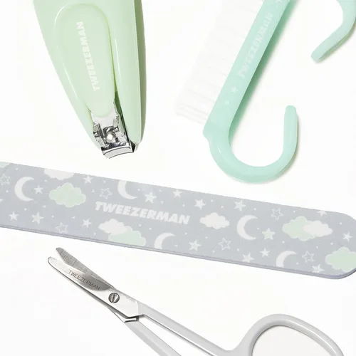 Vista 10 de Tweezerman Kit de manicura para bebés con cortaúñas, cepillo, tijeras y lima