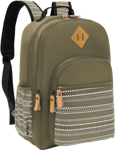 Vista 39 de Leaper Mochila para laptop para mujer: linda mochila floral para escuela, universidad, viajes, trabajo, mochila ligera para niños, Negro margarita