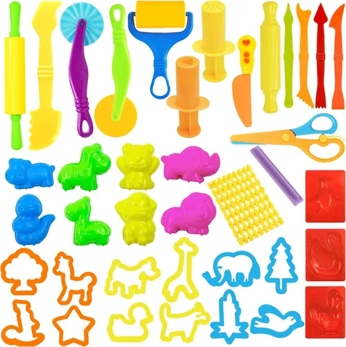 Vista 10 de Juego de herramientas de plastilina, 18 piezas de juegos de plastilina para niños de 4 a 8 años, accesorios creativos de plastilina con cortadores