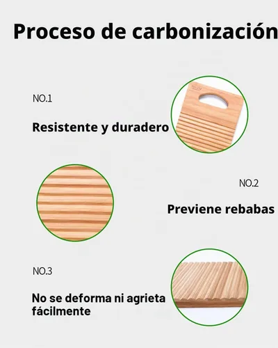 Vista 5 de SeptCity - Tabla de lavado para ropa, lavadora de manos antigua para mujer, madera duradera, antideslizante, bambú, herramientas para el hogar