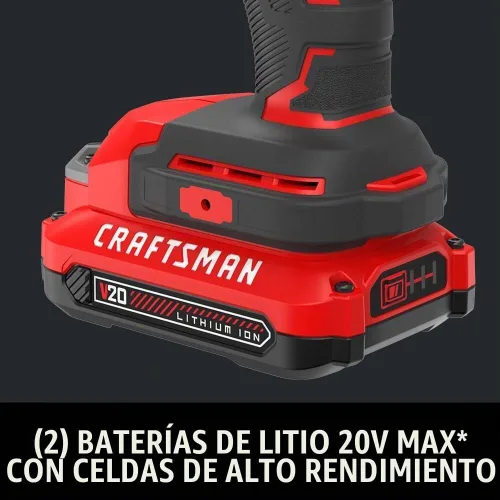 Vista 3 de CRAFTSMAN - V20* Kit combinado de taladro inalámbrico, 2 herramientas (CMCK210C2)