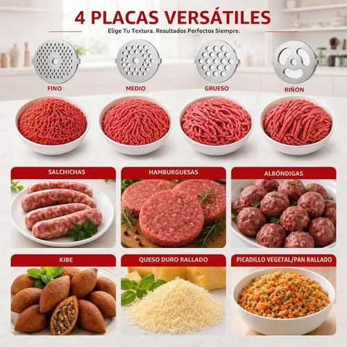 Vista 4 de Accesorios para picadora de carne de acero inoxidable EZATO para KitchenAid, embutidora de salchichas, compatible con todos los modelos de batidora