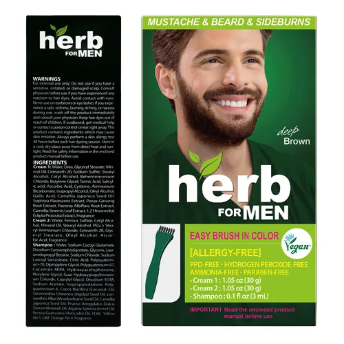 Vista 9 de Tinte para bigote y barba para hombre (marrón oscuro, 1 unidad)