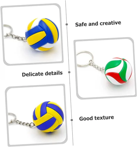 Vista 3 de Veemoon 3 llaveros de voleibol portátiles, colgantes decorativos para mochilas, accesorios exquisitos para bolsas para estudiantes y amantes