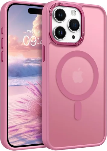 Vista 11 de BENTOBEN Funda magnética para iPhone 15 Pro Max, compatible con MagSafe, translúcida mate, esmerilada, antihuellas, delgada, a prueba de golpes