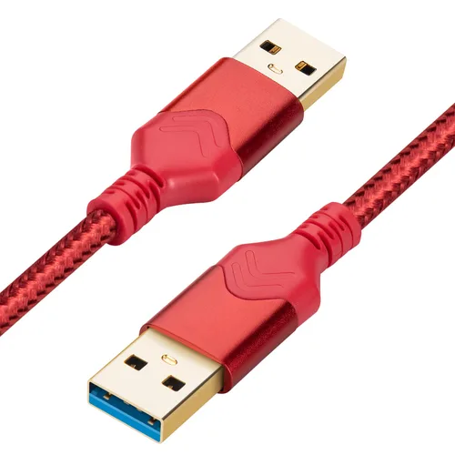 Vista 7 de Cable USB 3.0 macho a macho, USB A a USB, cable de datos de alta velocidad compatible con unidad de disco duro/enfriador de Negro