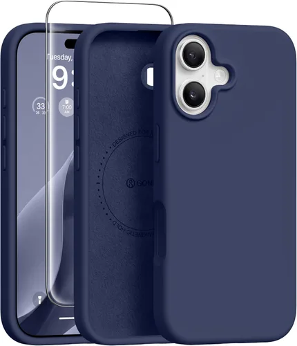 Vista 280 de GONEZ Funda magnética para iPhone 12 Case / 12 Pro Case, compatible con MagSafe, [protector de pantalla + protector de lente de cámara], funda