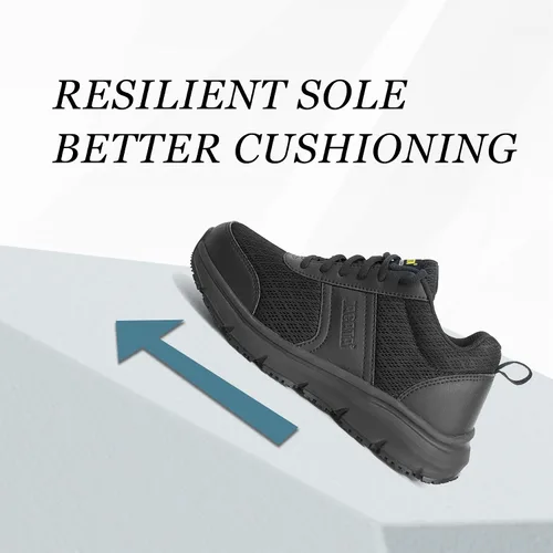 Vista 5 de Zapatos de trabajo para hombresmujeres, para servicio de alimentos, unisex, antideslizantes, transpirables, ligeros, para cocinero, caminar