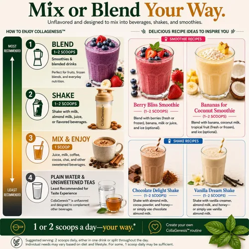 Vista 5 de Synergy Blend - Suplemento de colágeno en polvo, 0.88 oz de proteína, perfil completo de aminoácidos, ácido hialurónico y MSM, péptidos marinos, sin
