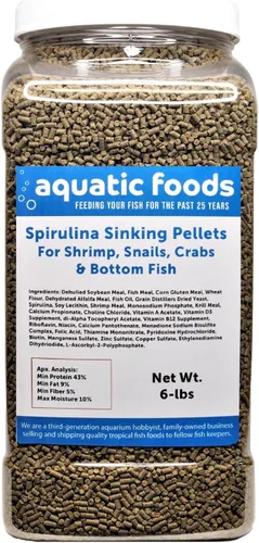 Vista 4 de Zeigler - Pellets de hundimiento de espirulina para camarones, caracoles, cangrejos, bagres, plecos para todos los peces tropicales de 1/16 x 3/8