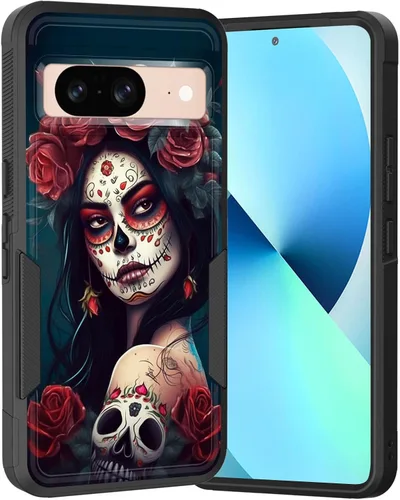 Vista 73 de Funda para Pixel 6A, Híbrida de Doble Capa de Servicio Pesado Resistente a Prueba de Golpes PC Duro + Funda Protectora de Silicona Suave para Google