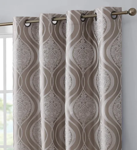 Vista 9 de HLC.ME Montero Damask - Cortinas de bloqueo completo de luz al 100%, fuerte aislamiento térmico, ahorro de energía en calor o frío, protección UV