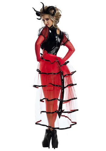 Vista 2 de Disfraz Sexy de Demonio Sabueso Infernal para Mujer Multicolor