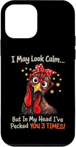 Vista 16 de I May Look Calm But in My Head Ive Pecked You 3 Times Funny Case for iPhone XR