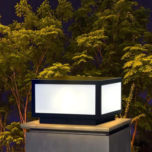 Vista 10 de Luz de poste moderna para exteriores, luz LED de cubierta de valla de alto voltaje, lámpara de columna con cable para superficie plana, patio