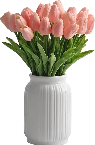 Vista 14 de Tulipán artificial de 30 piezas de flores de tacto real para la decoración del hogar de la boda centro de mesa