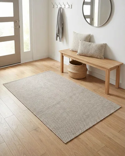 Vista 32 de Rugs.com Outdoor Solid Collection - Alfombra de pelo plano beige de 2 x 3 pulgadas, perfecta para entradas, cocinas, rincones de desayuno, piezas