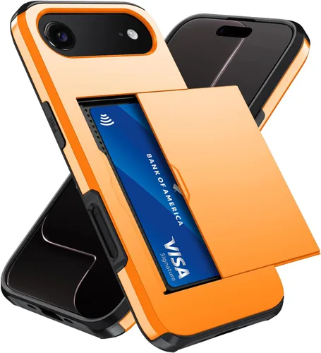 Vista 46 de Qinmay Funda compatible con iPhone 7 Plus/8 Plus con tarjetero, doble capa a prueba de golpes, funda protectora resistente con ranura oculta Negro