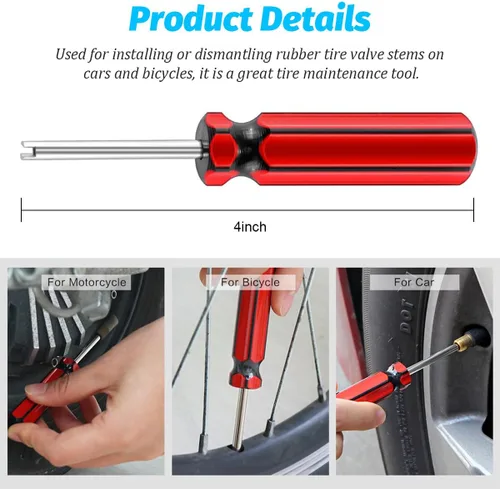Vista 2 de Herramienta de extracción de vástago de válvula de neumático de automóvil, removedor de núcleo de válvula de un solo cabezal, accesorios