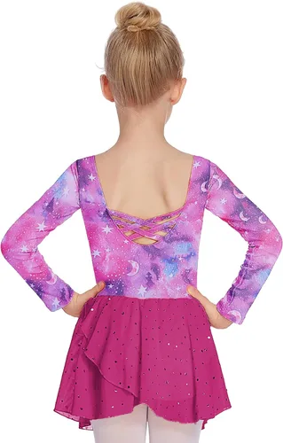 Vista 21 de Arshiner Vestido de ballet clásico de manga larga para niñas Negro