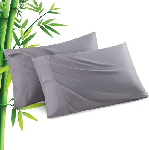 Vista 20 de Fundas de Almohada Tamaño Estándar Paquete de 2, Fundas de Almohada de Viscosa Refrescante con Cierre de Sobre, Fundas de Almohada Frescas
