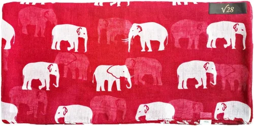 Vista 16 de V28 Hermosa bufanda larga y suave con estampado de elefante azul - grande