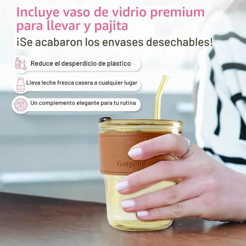 Vista 5 de Máquina automática para hacer leche de nuez 10 en 1 de 27 onzas Coco casero, avena, leche de almendras, bebidas a base de plantas Máquina