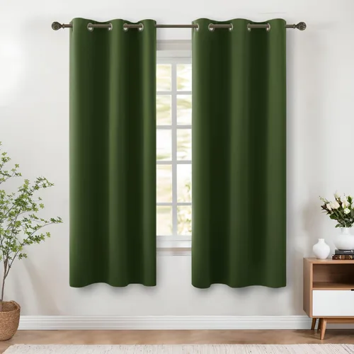 Vista 26 de KOUFALL Cortinas de Baño Aqua para Ventana, Juego de 2 Paneles Decoración Costera Cortinas Cortas Opacas para Ventana Pequeña de Cocina Puerta