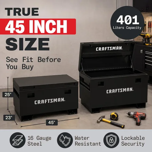 Vista 2 de Craftsman - Caja de trabajo de 45 pulgadas, resistente a la intemperie Negro