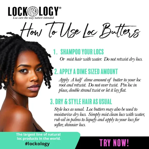Vista 2 de Loc Retwist Butter & Dread Wax Loc Butter for Growth - Árbol de té de menta totalmente natural y sin acumulación Loc Retwists Productos por Lockology