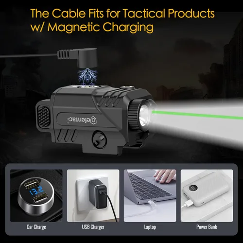 Vista 2 de DEFENTAC Cable de carga magnético USB compatible con productos tácticos con carga magnética