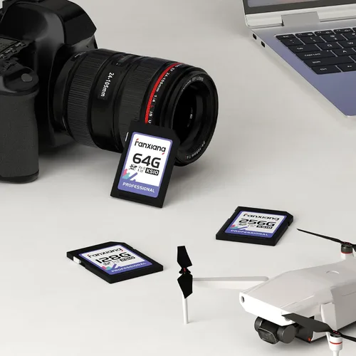 Vista 7 de fanxiang Tarjeta de memoria SDXC de 64 GB, UHS-I, C10, U3, V30, video Full HD y 4K, hasta 100/45 MB/s de lectura/escritura, para entusiastas